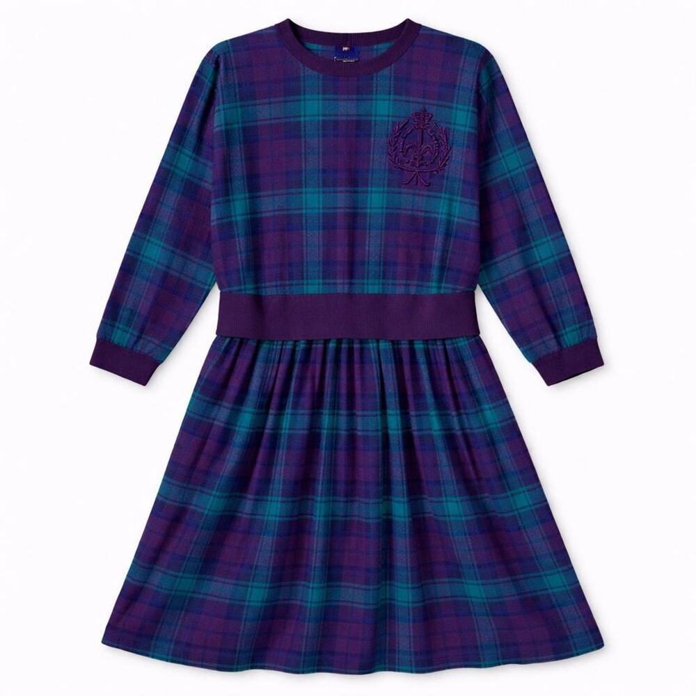 dark academia preppy‎ Vintage 80s 90s plaid dress by Momentos Modest Collegiate